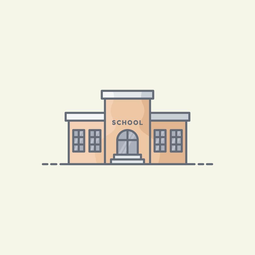 ilustración de vector de edificio de escuela