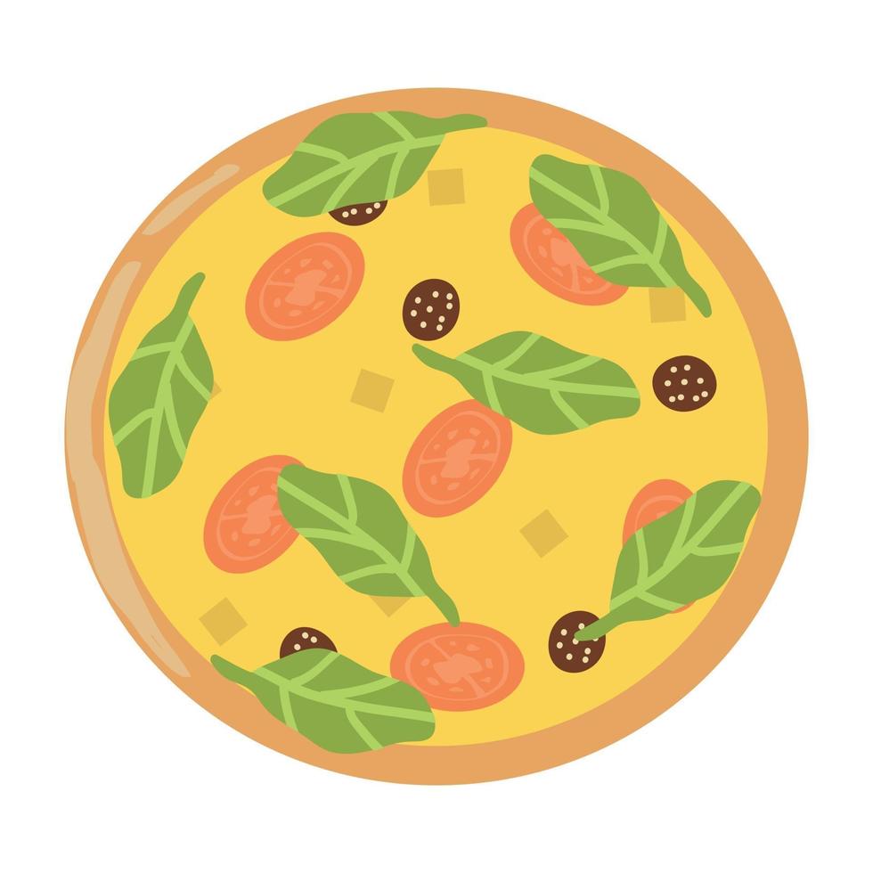 Pizza realista con pepperoni y diferentes tipos. vector