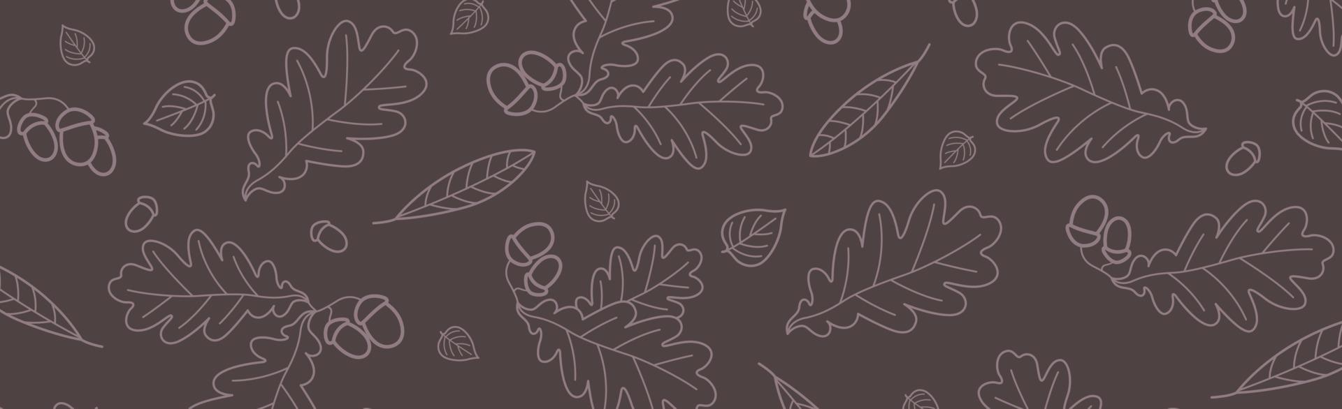 Red background with many autumn foliage - Vector