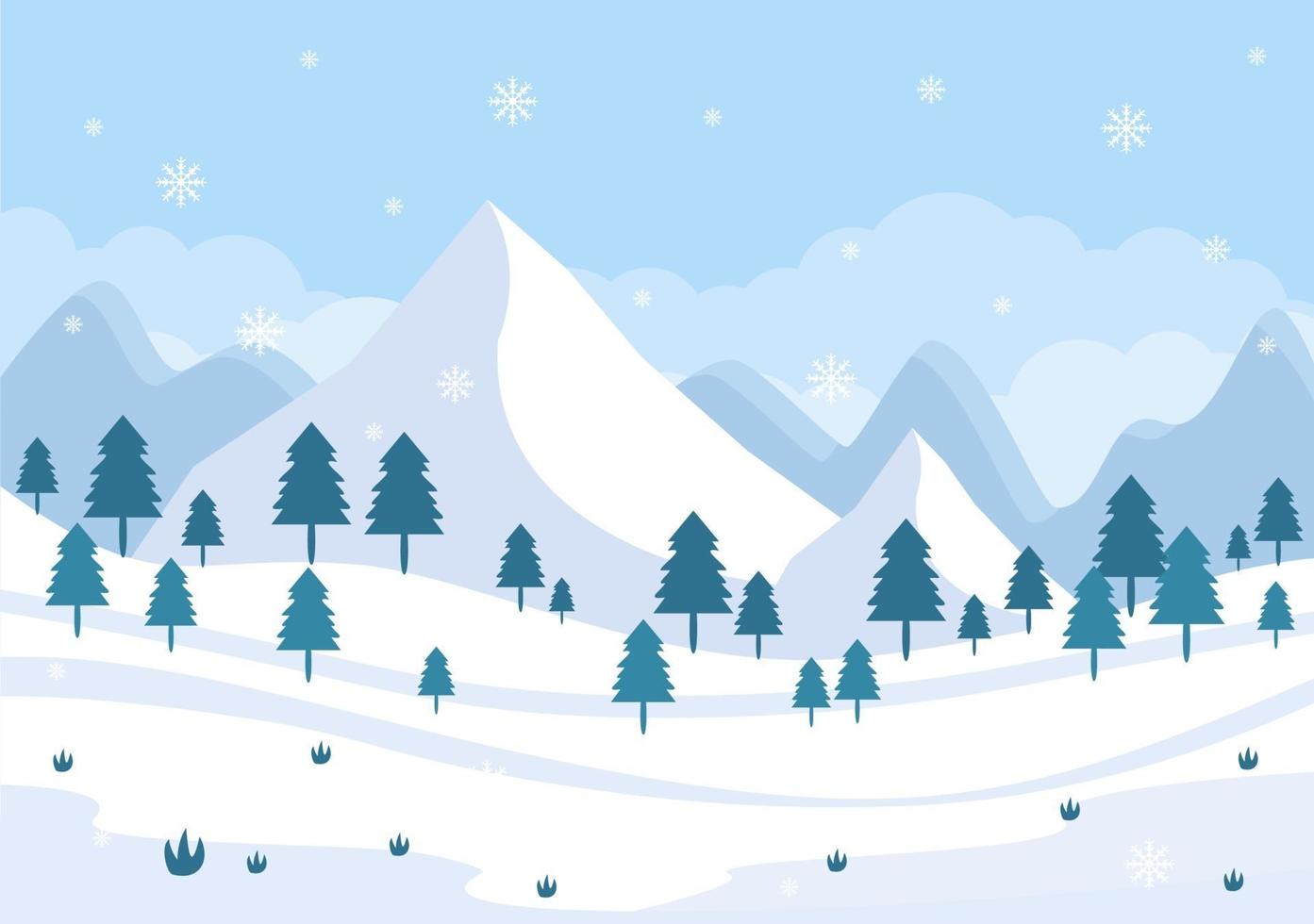 paisaje de invierno de navidad y año nuevo ilustración de vector de fondo