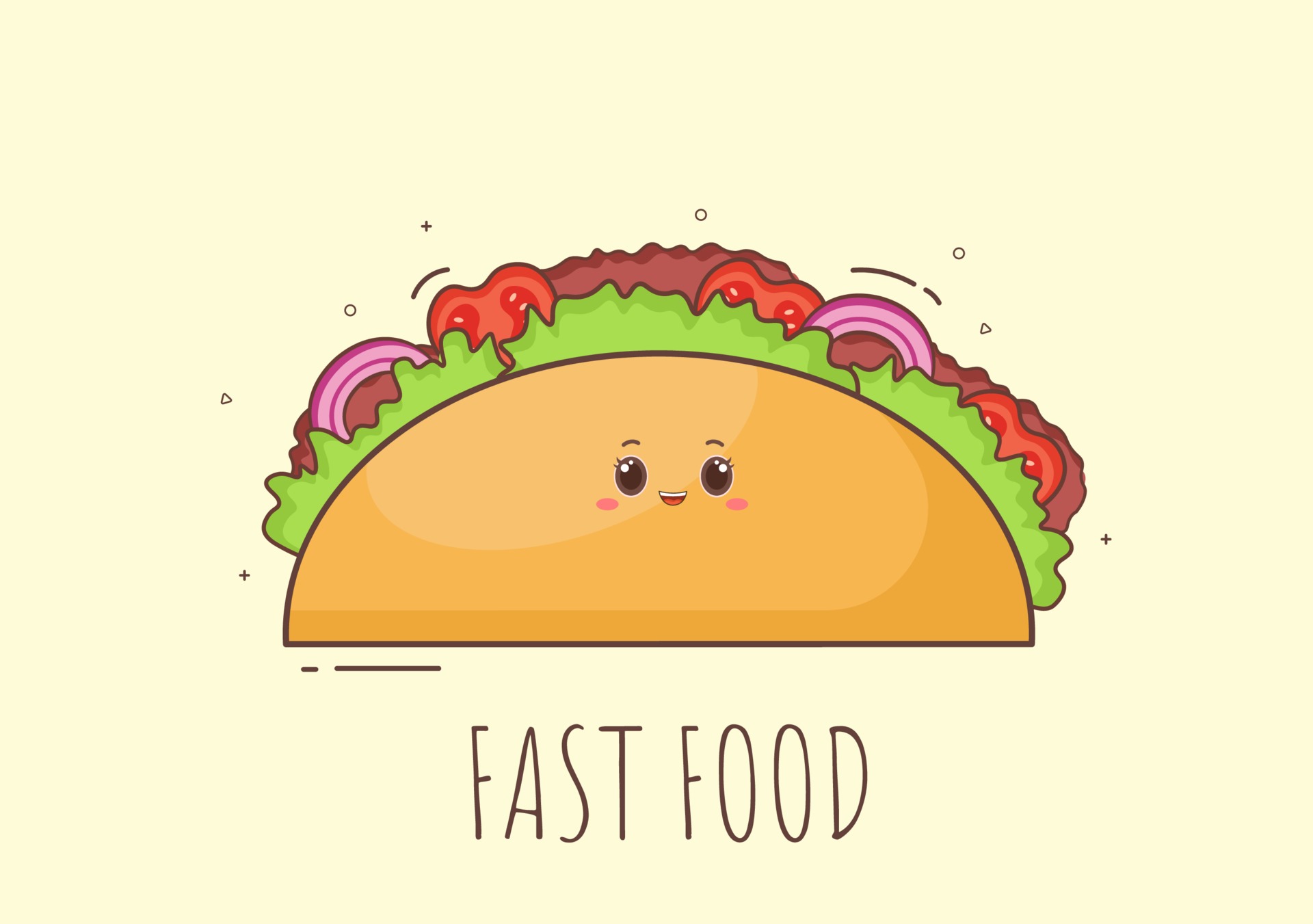 Download vector de fondo lindo taco comida rápida 3143268 Vector en Vecteezy