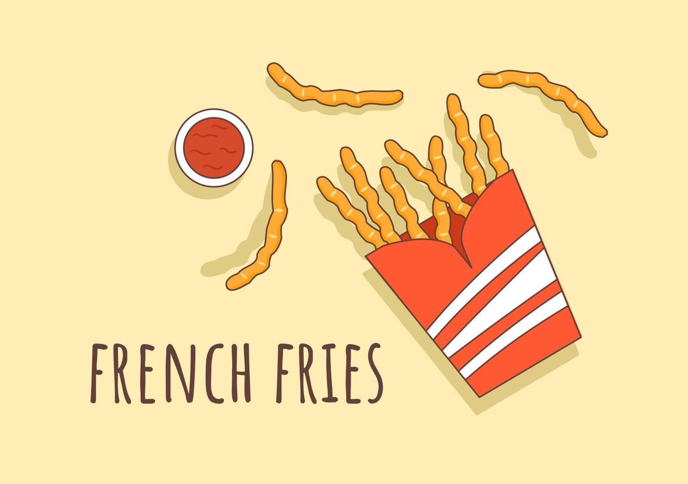 Cute French Fries Fast Food Background Vector