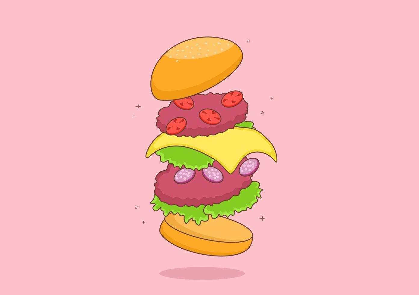 Burger Fast food Background Vector