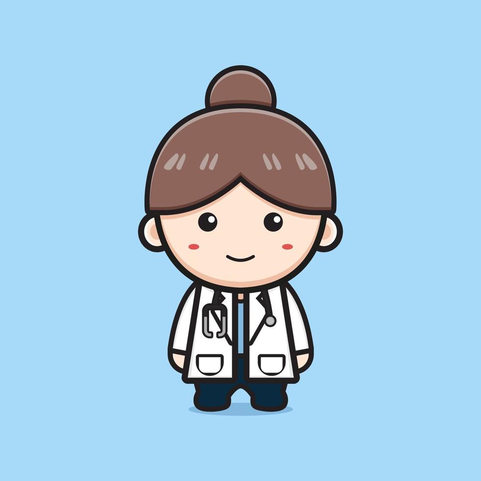 Cute girl doctor cartoon icon illustration 3143315 Vector Art at ...