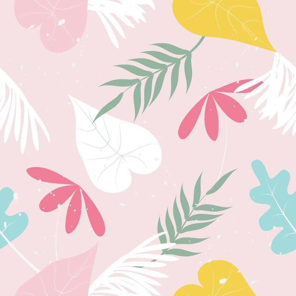 Seamless hand drawn pastel floral pattern background vector