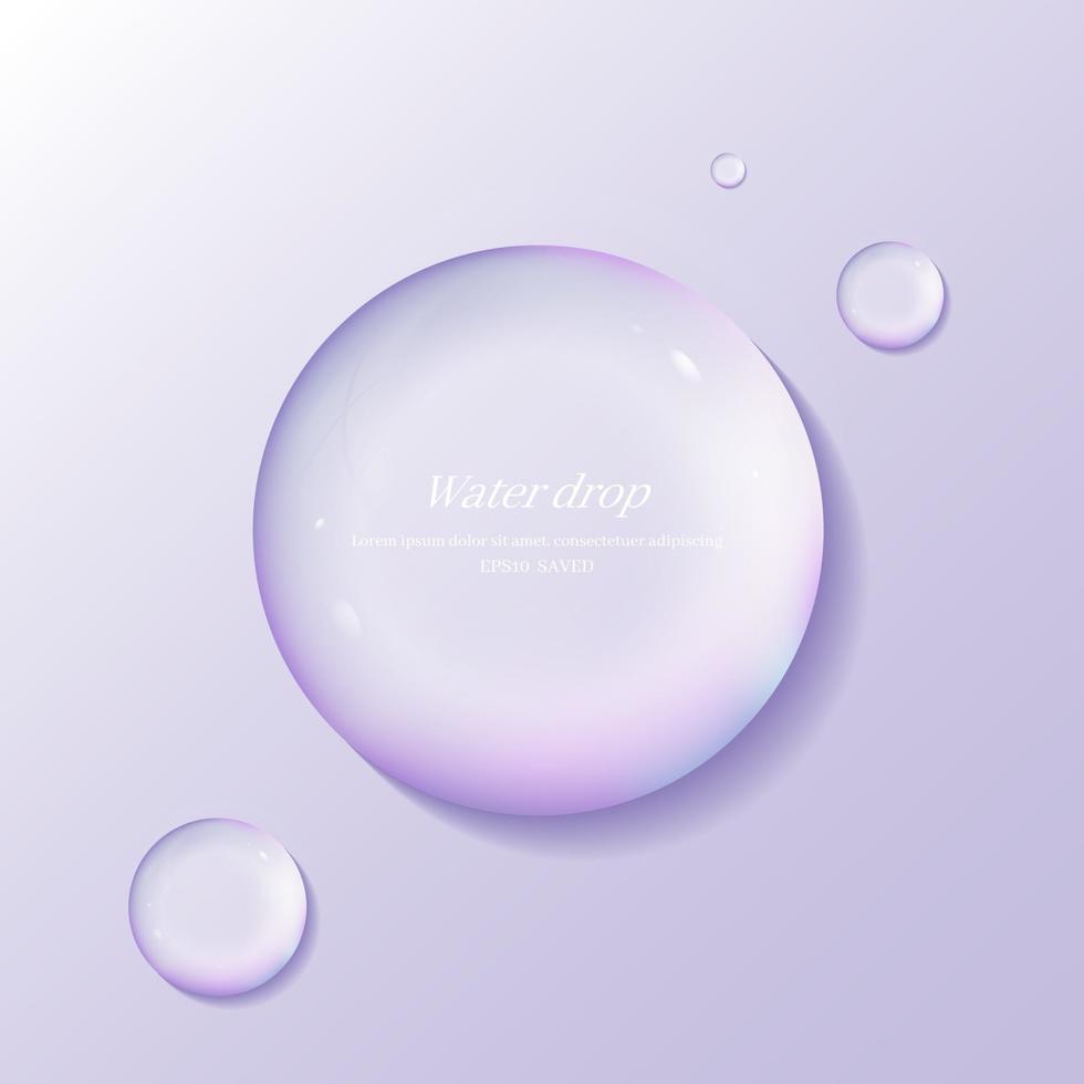 transparent water droplets , water drop object. vector