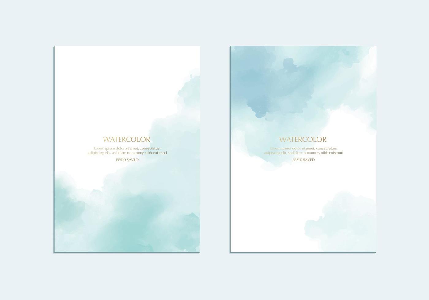 Watercolor background with blue background, soft drawing texture vector