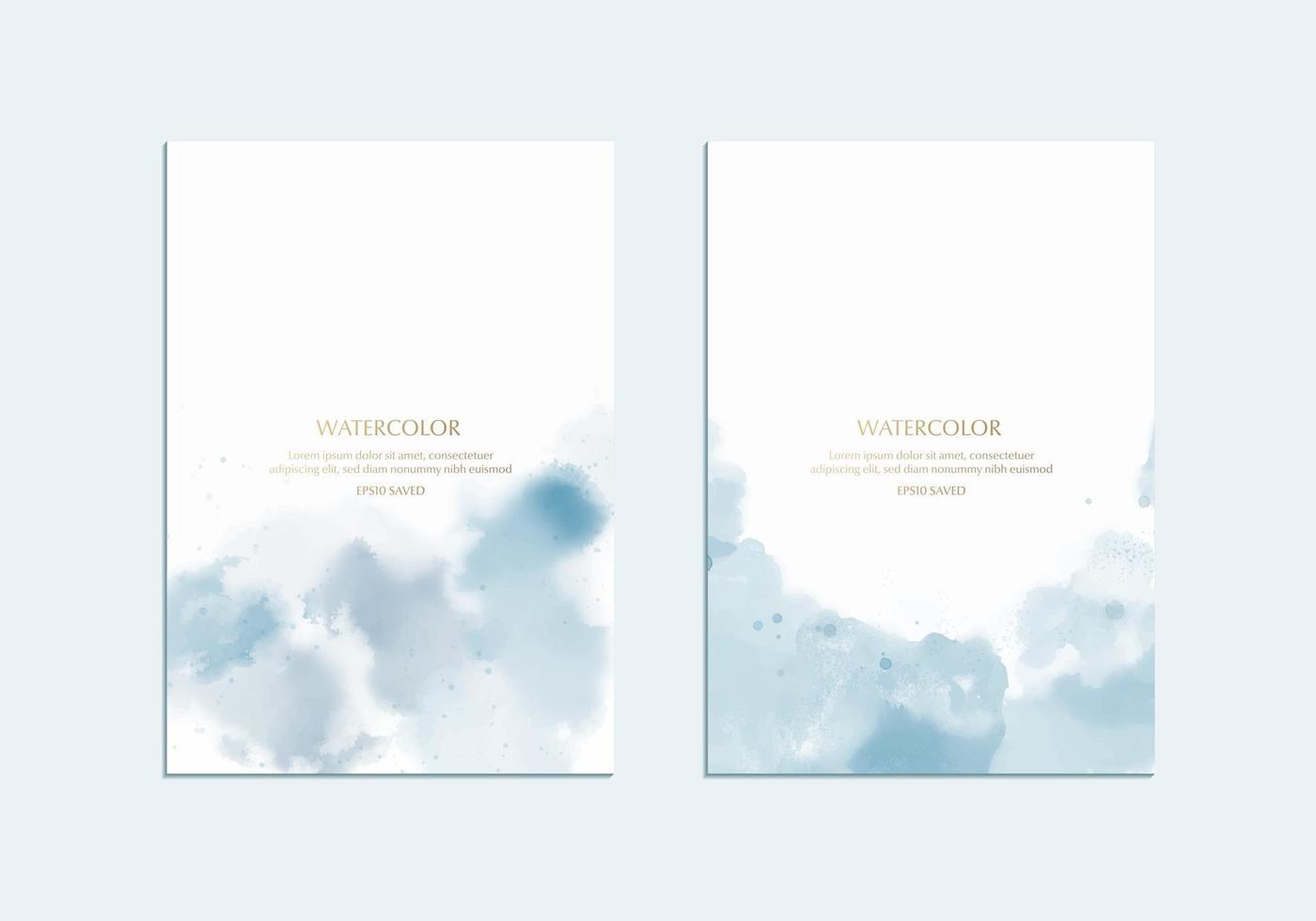 Watercolor background with blue background, soft drawing texture vector