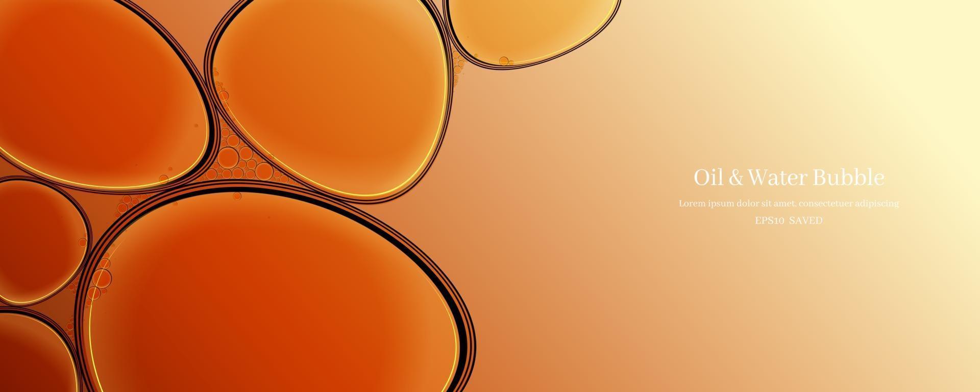 Gotas de aceite sobre un fondo abstracto de la superficie del agua. vector