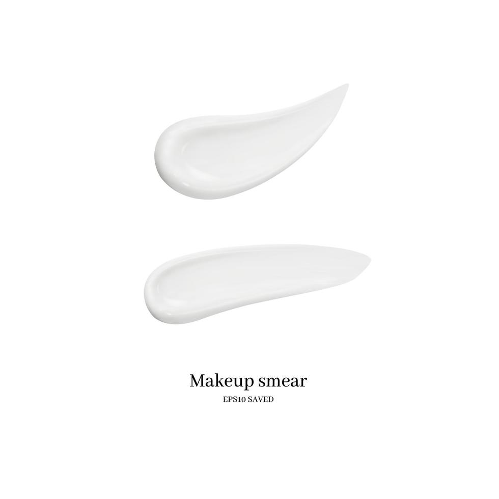 cosmetic cream smear isolated on white background. vector