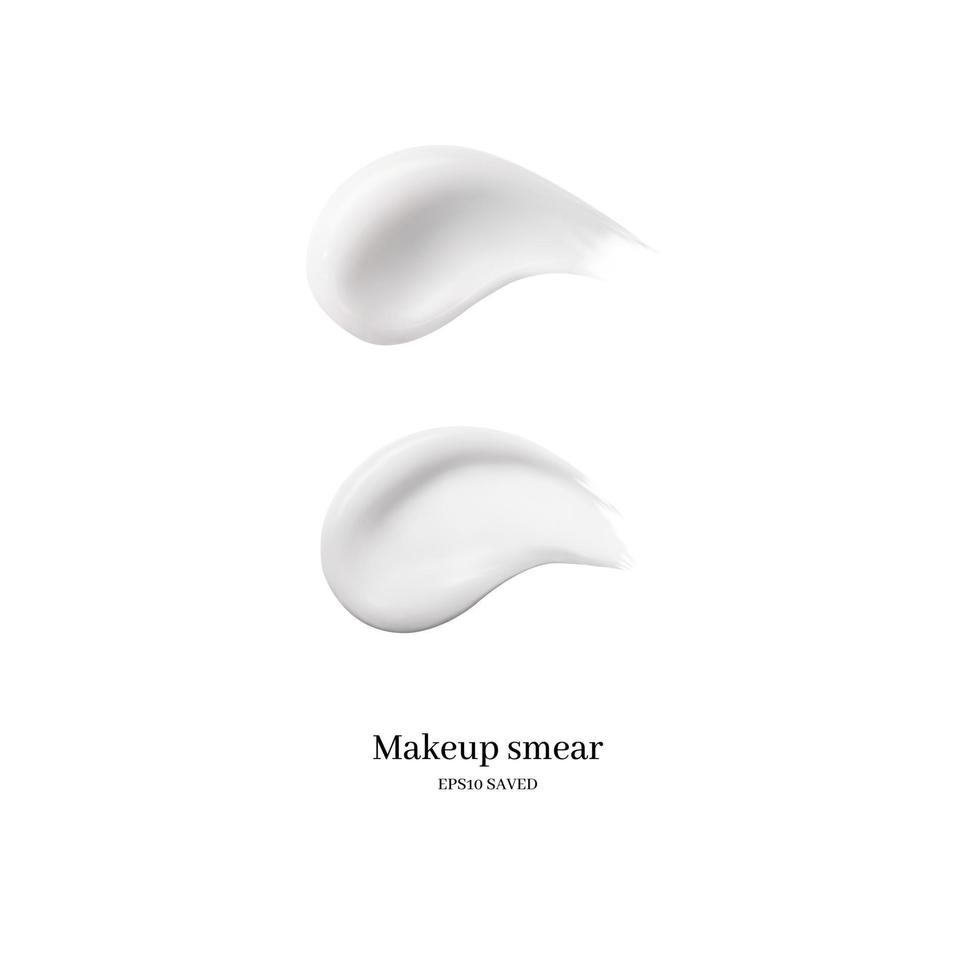 cosmetic cream smear isolated on white background. vector