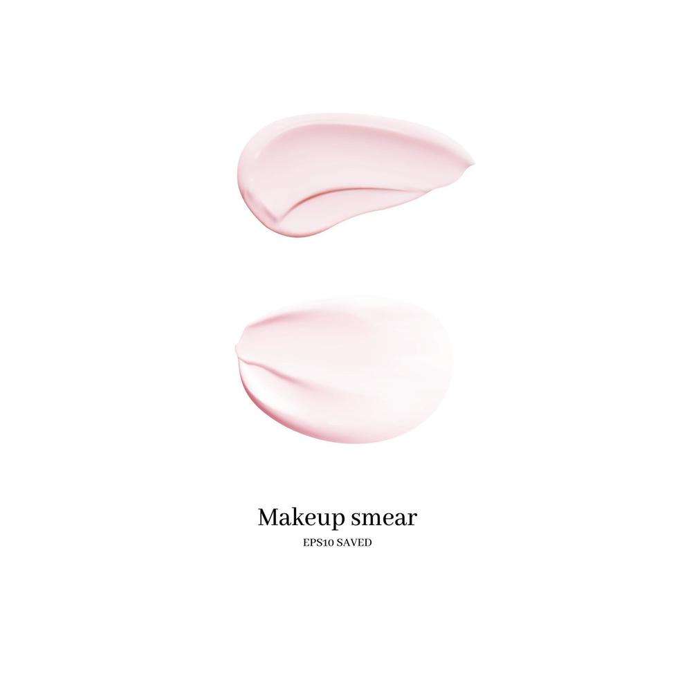 cosmetic cream smear isolated on white background. vector