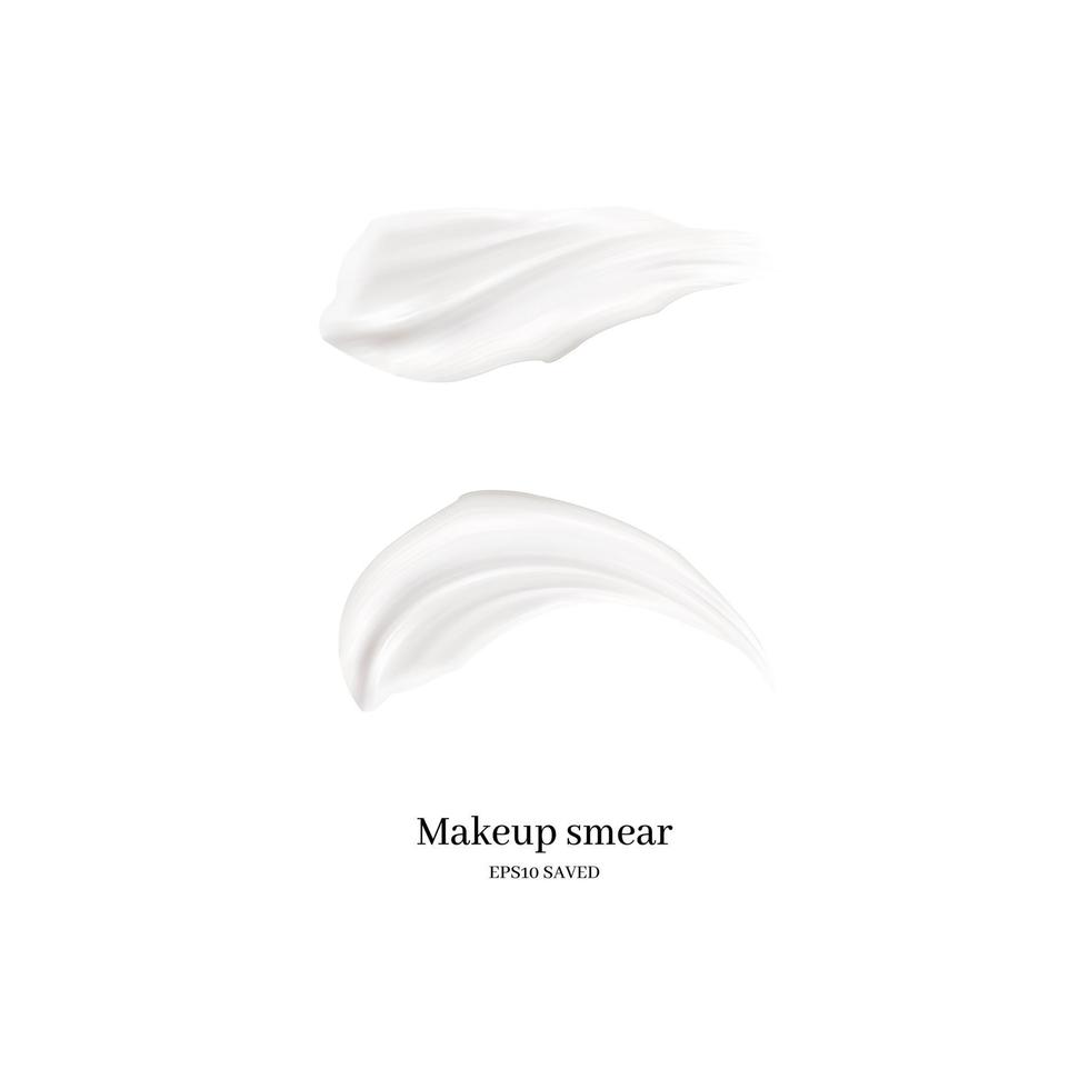 cosmetic cream smear isolated on white background. vector