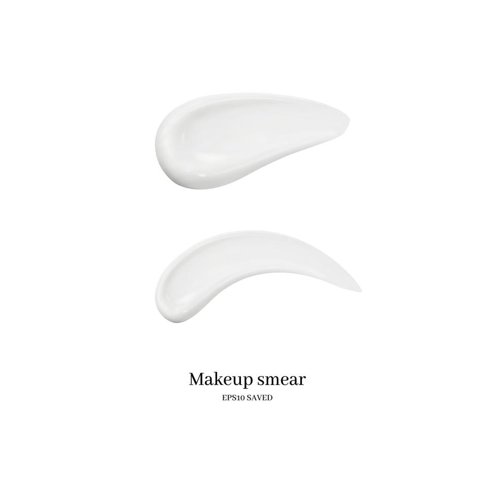 cosmetic cream smear isolated on white background. vector