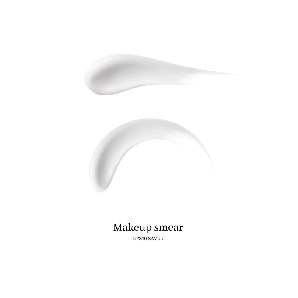 cosmetic cream smear isolated on white background. vector