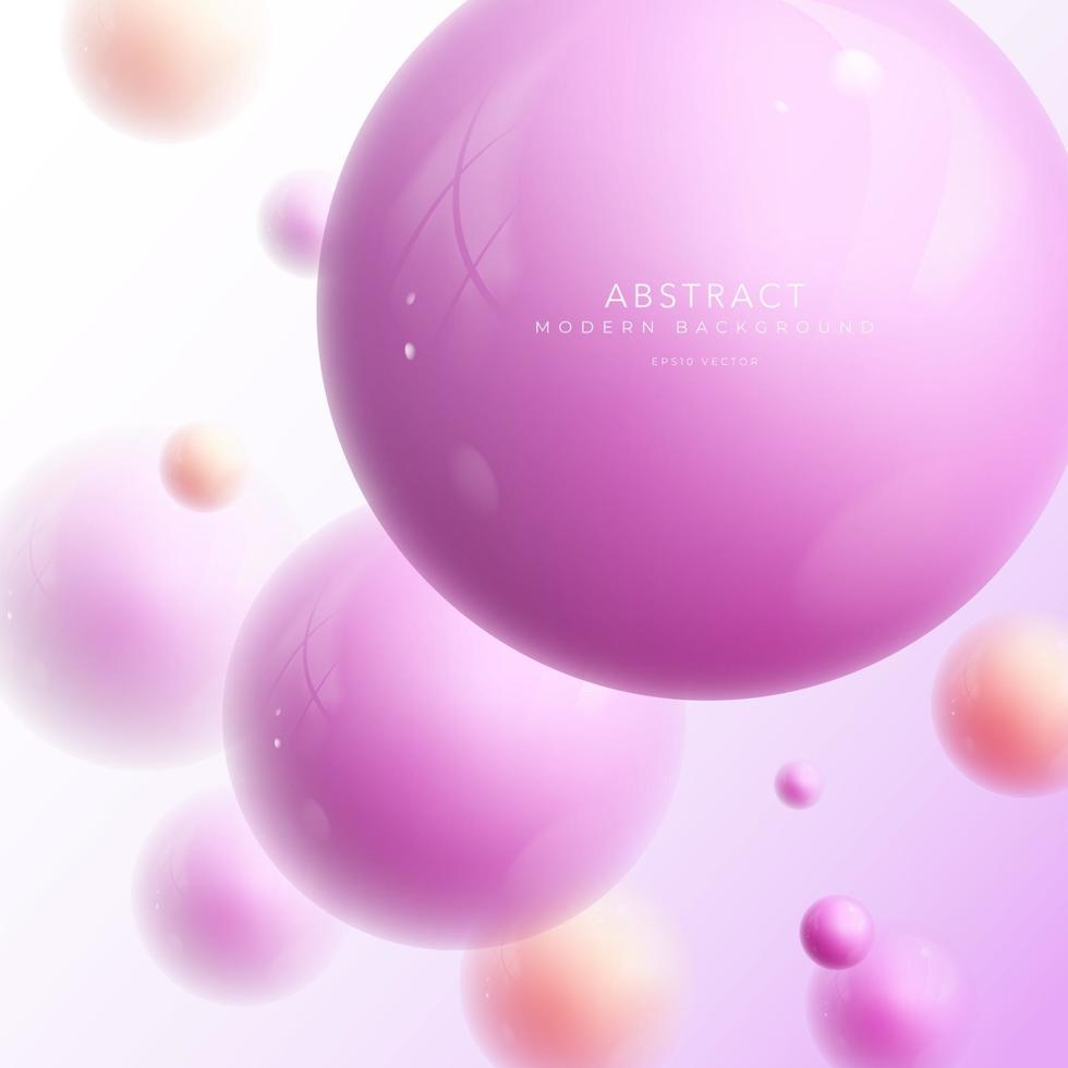 abstract 3D balls composition. Sphere with blur effect. vector