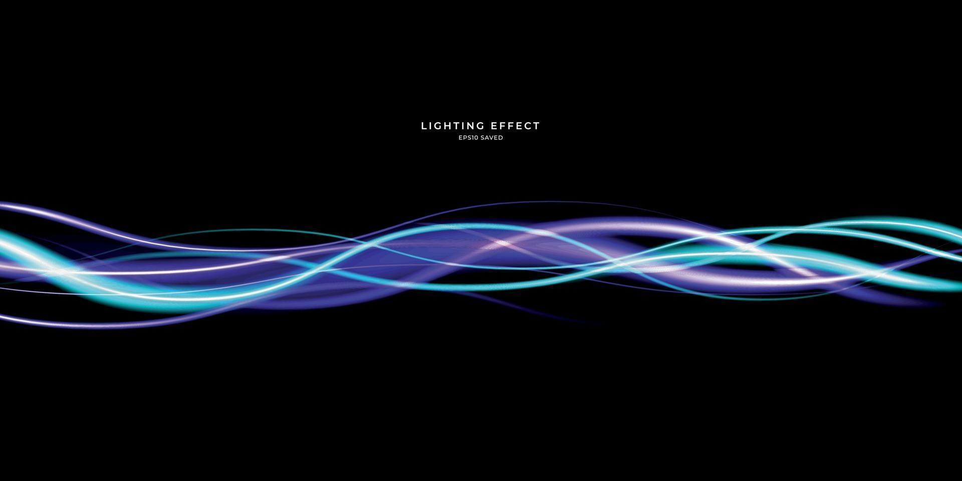 Vector of colorful light trails with motion blur effect.