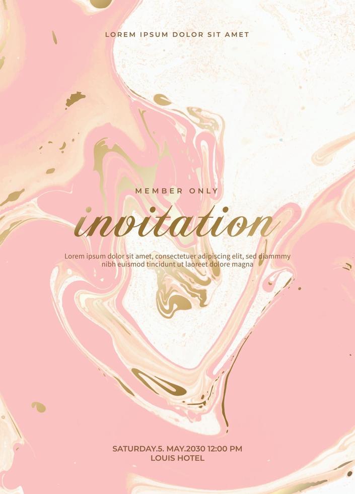 Marble wedding invitation cards set. vector