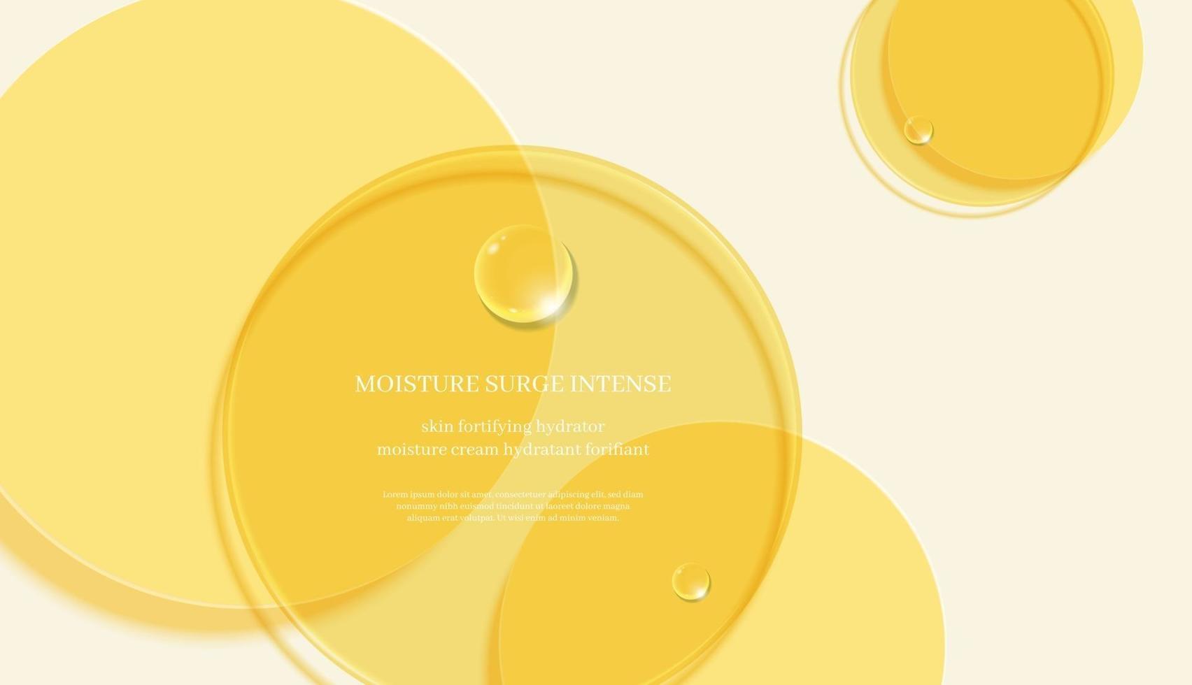 cosmetic display podium,cosmetic ads with transparent color disc. vector