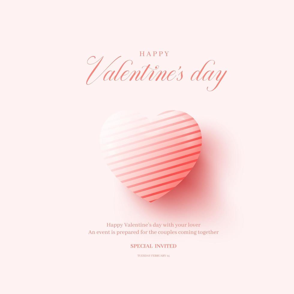 Happy Valentine's Day. Background with Realistic Hearts. vector