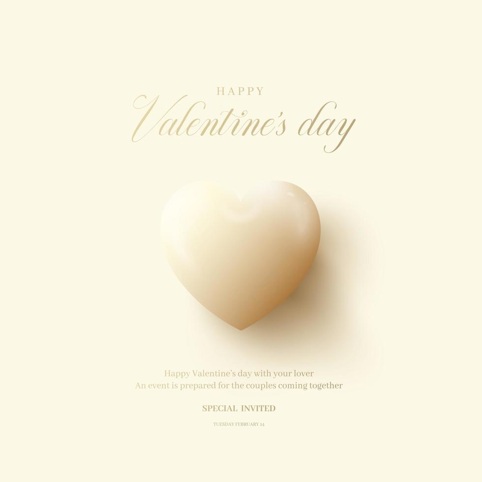 Happy Valentine's Day. Background with Realistic Hearts. vector