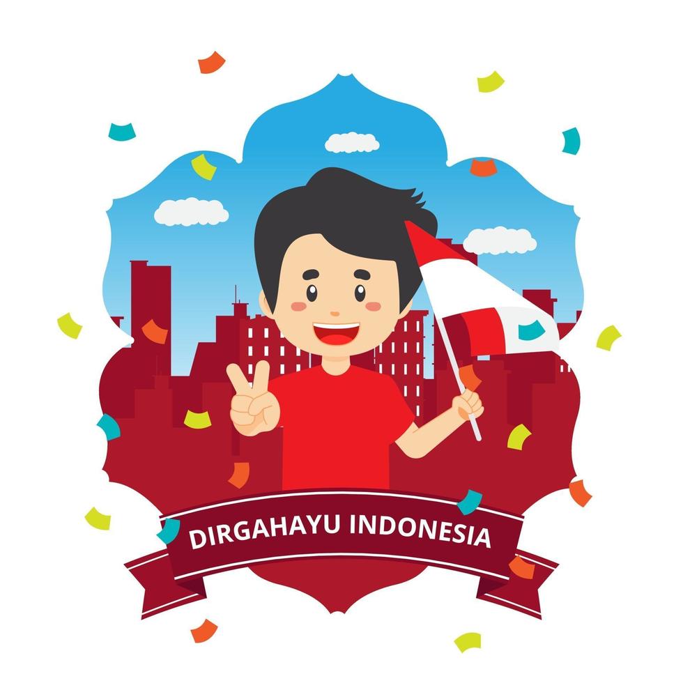 Independence Day Banner With Character vector