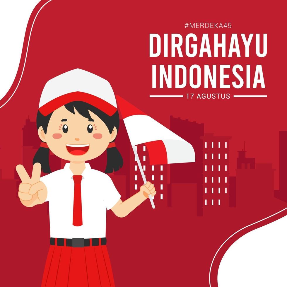 Indonesian Independence Day Banner Template vector