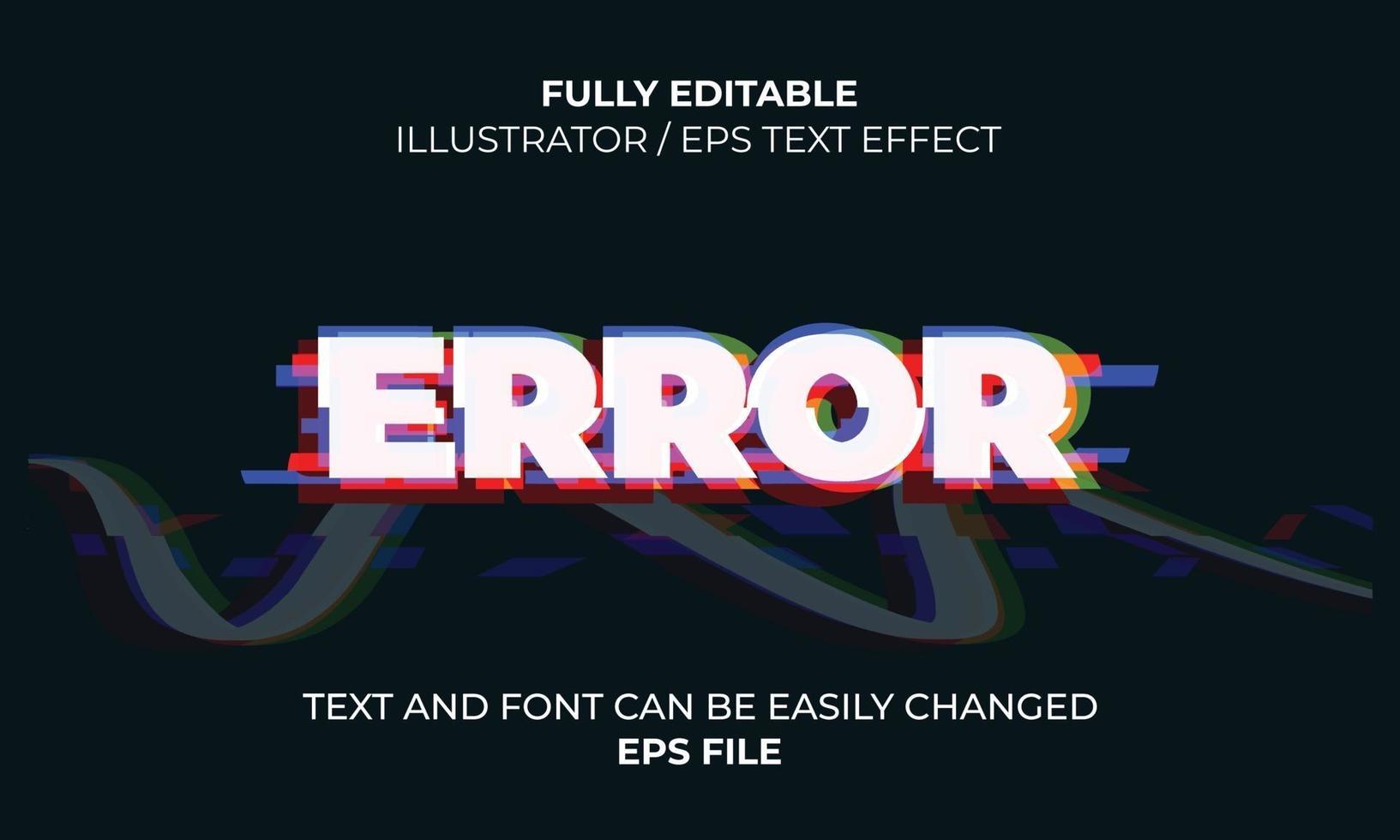 error glitch efecto de texto editable vector