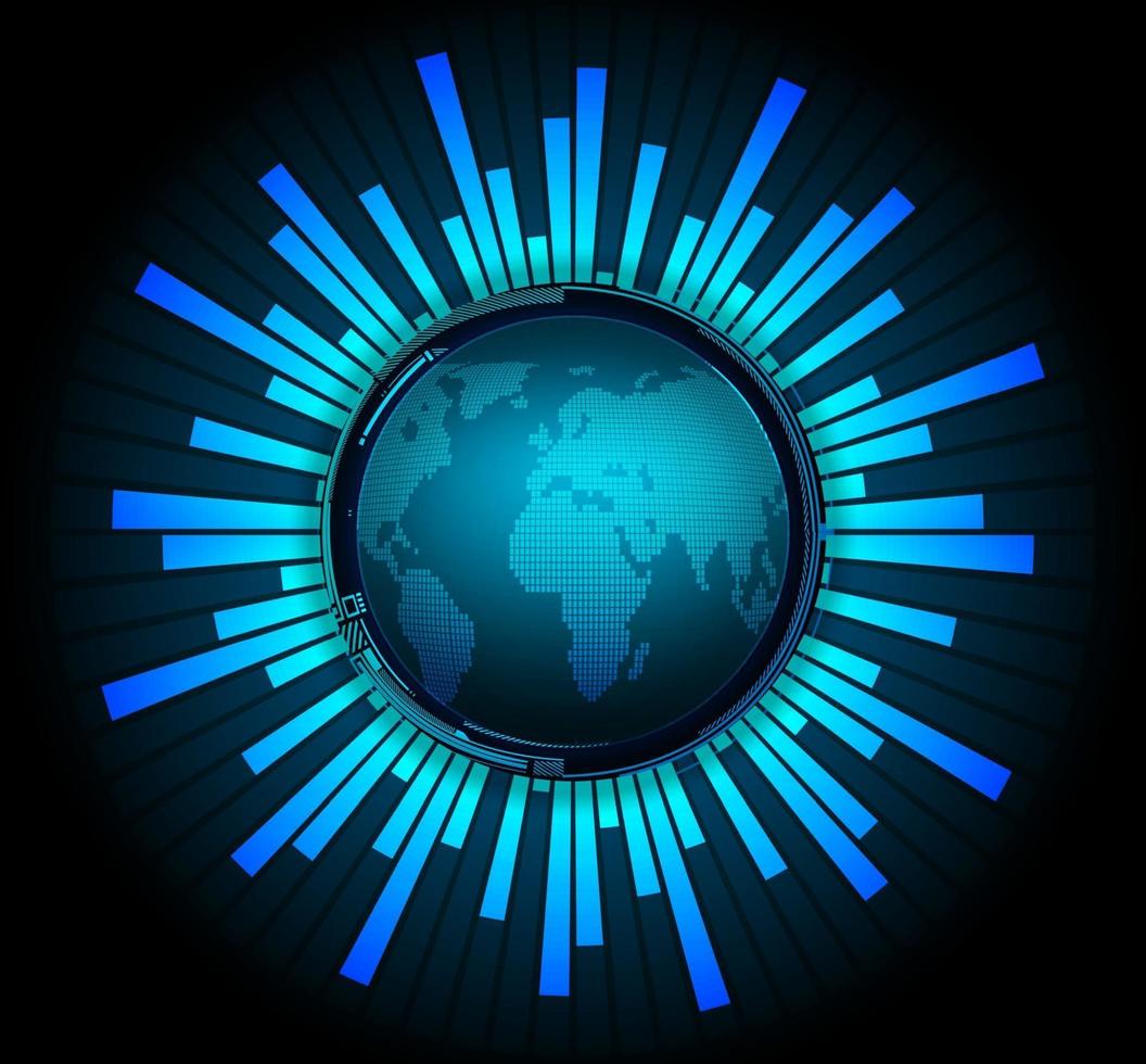 world binary circuit board future technology, blue hud cyber security vector