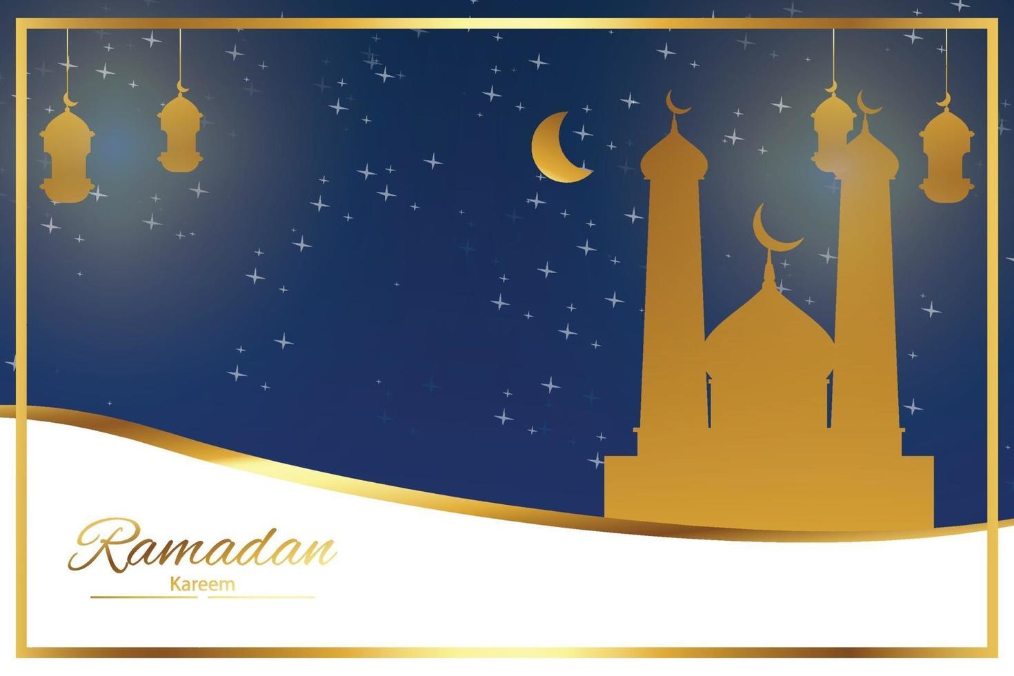 islamic background with msoque and moon vector