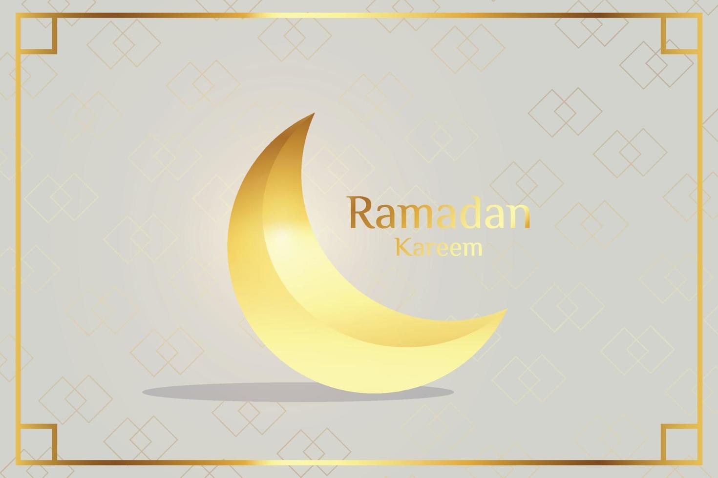 islamic background with lantern mosque and moon light free download vector