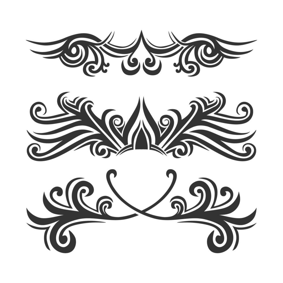 conjunto de adorno de plantilla de tatuaje vector