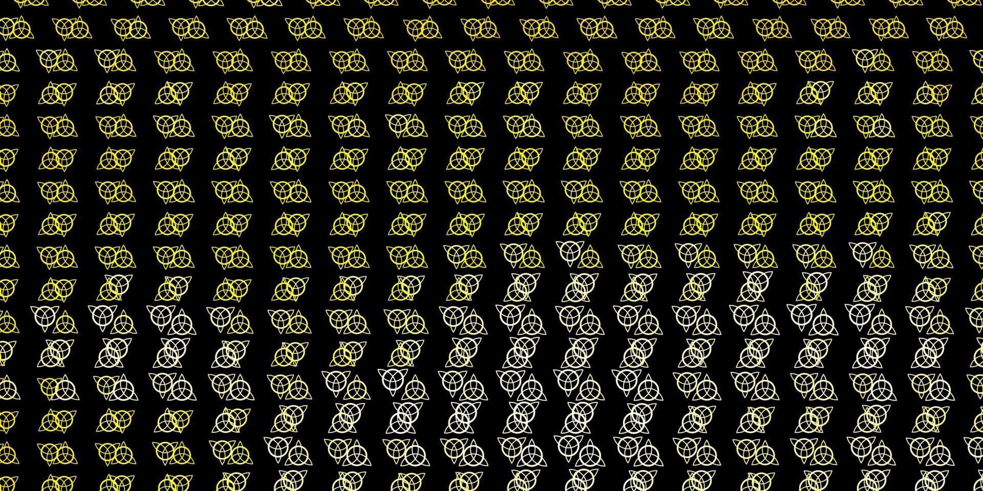 patrón de vector amarillo oscuro con elementos mágicos.