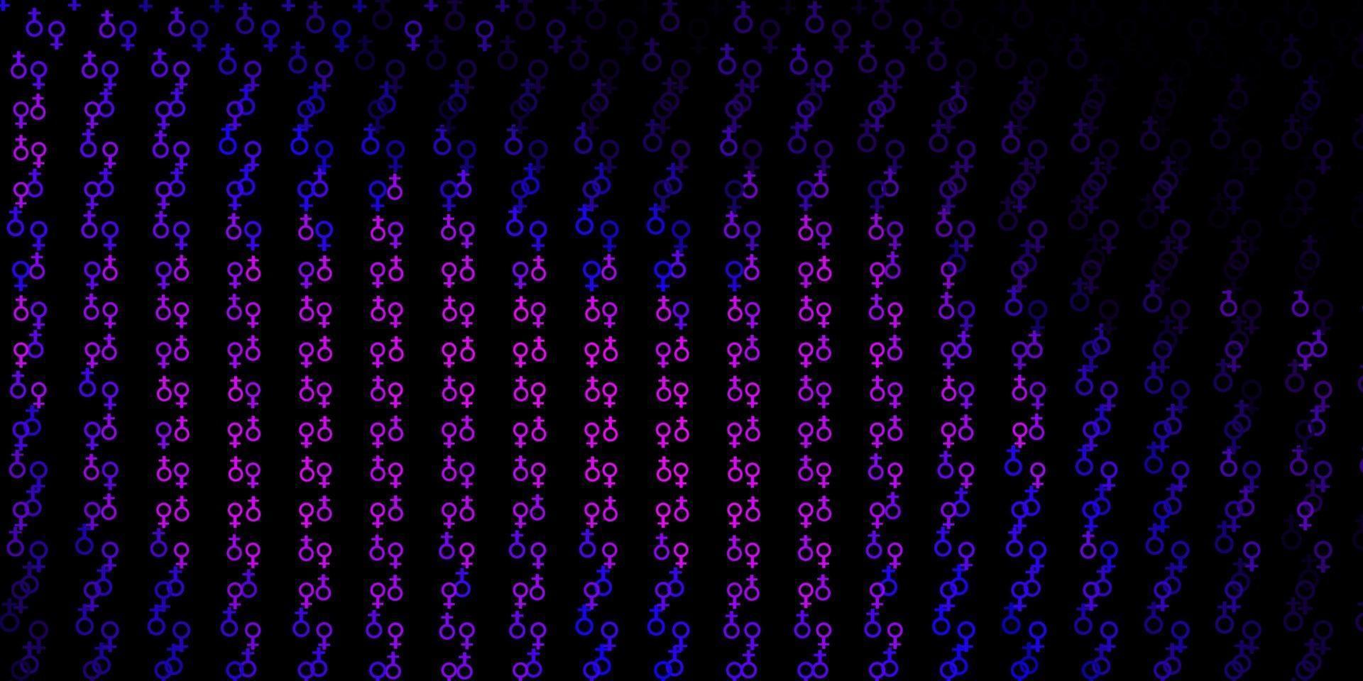 Dark Purple vector template with esoteric signs.