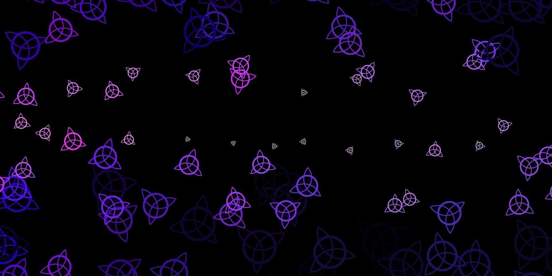 Dark Purple vector pattern with magic elements.