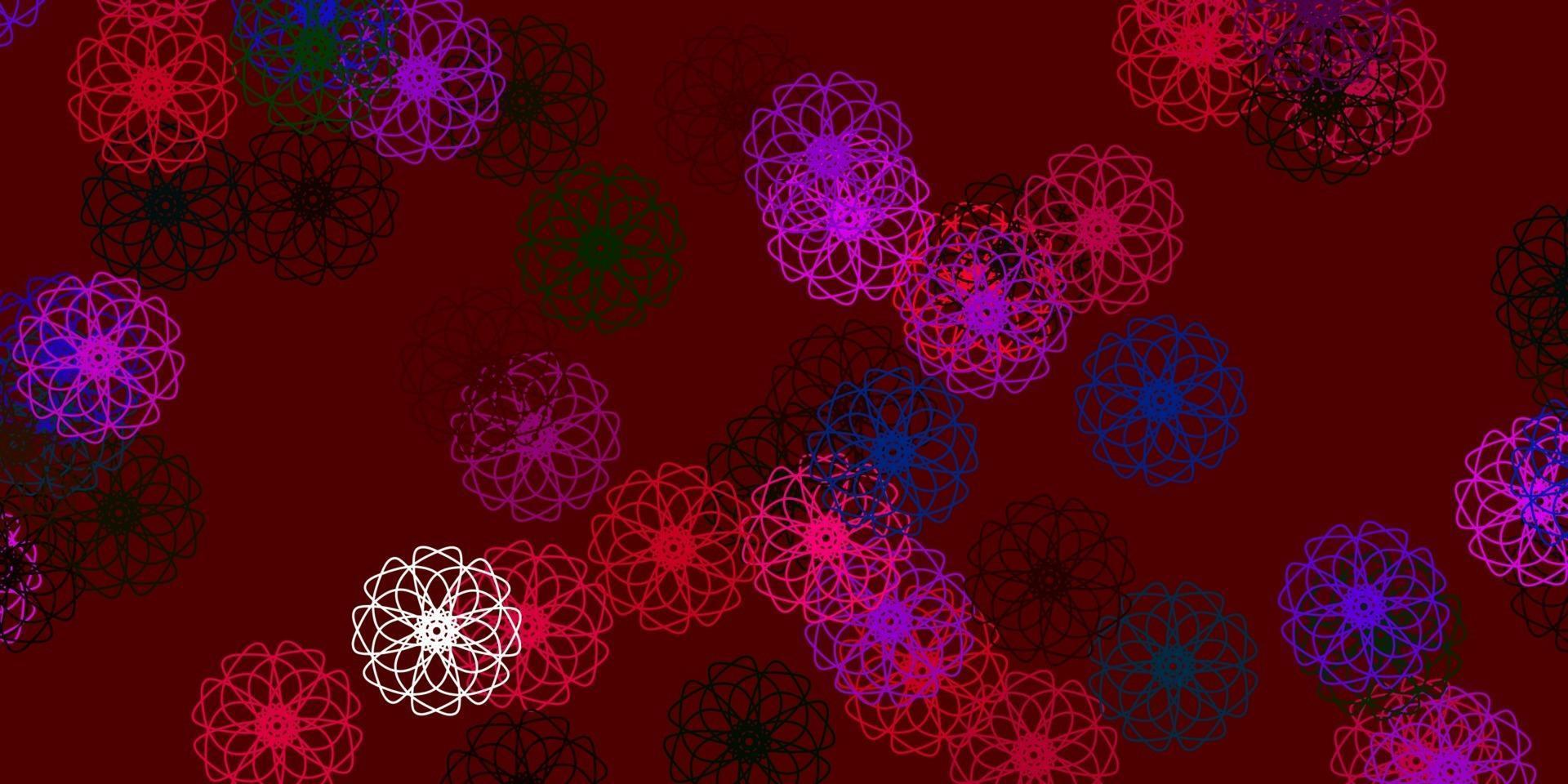 Light Purple, Pink vector doodle background with flowers.