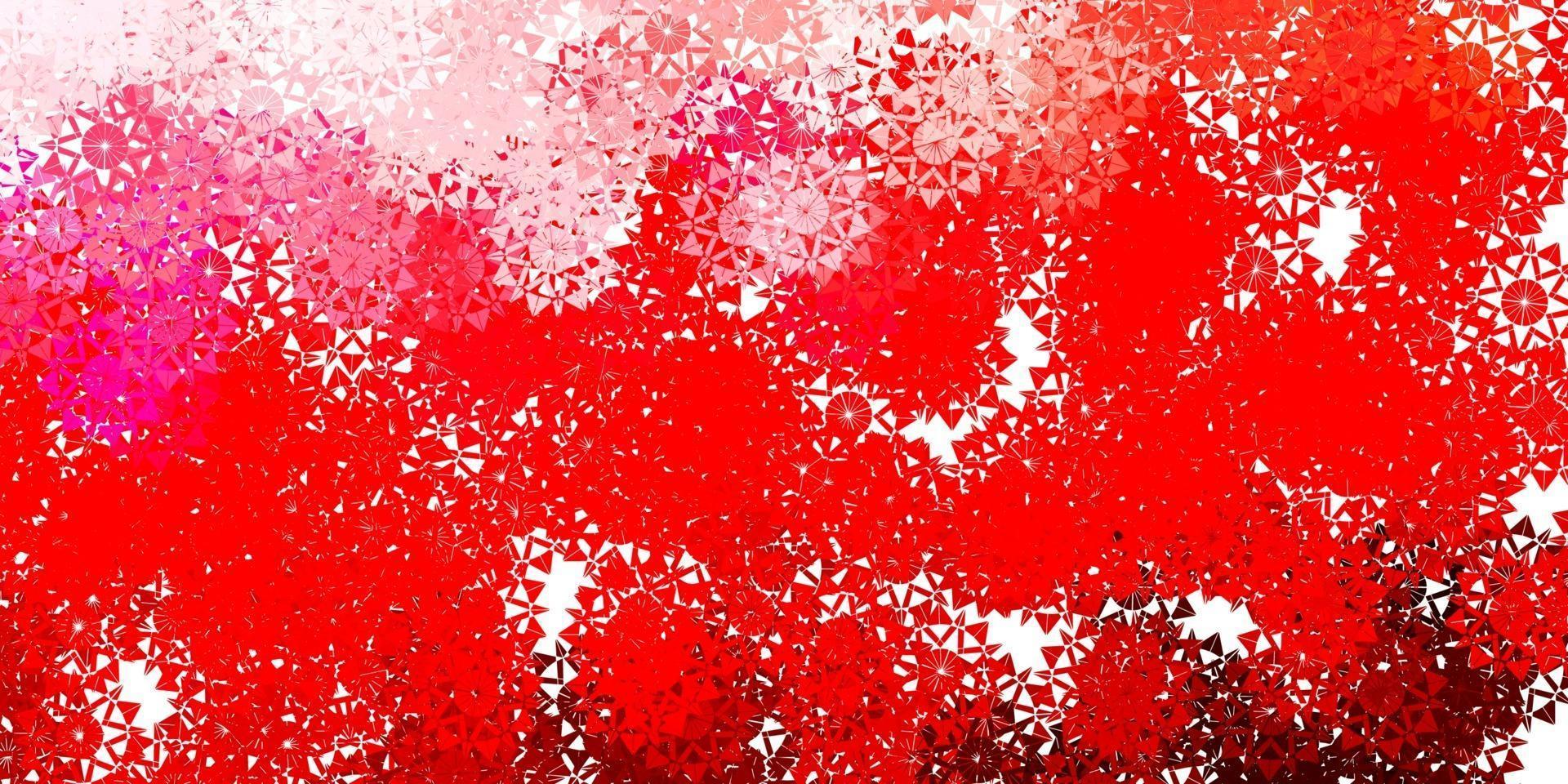 Light Red vector background with christmas snowflakes.