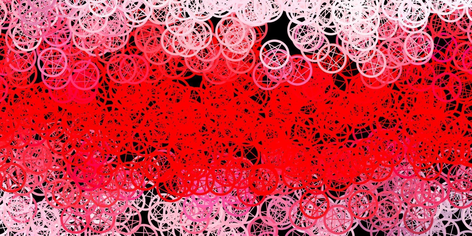 Dark Red vector background with occult symbols.