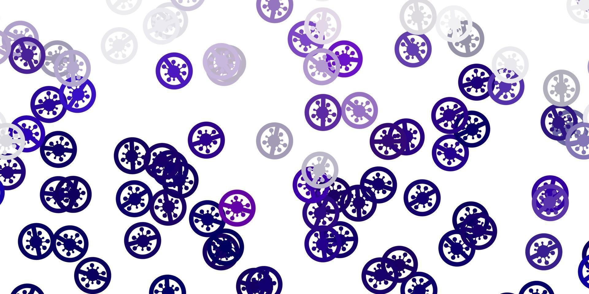 plantilla de vector púrpura claro con signos de gripe.