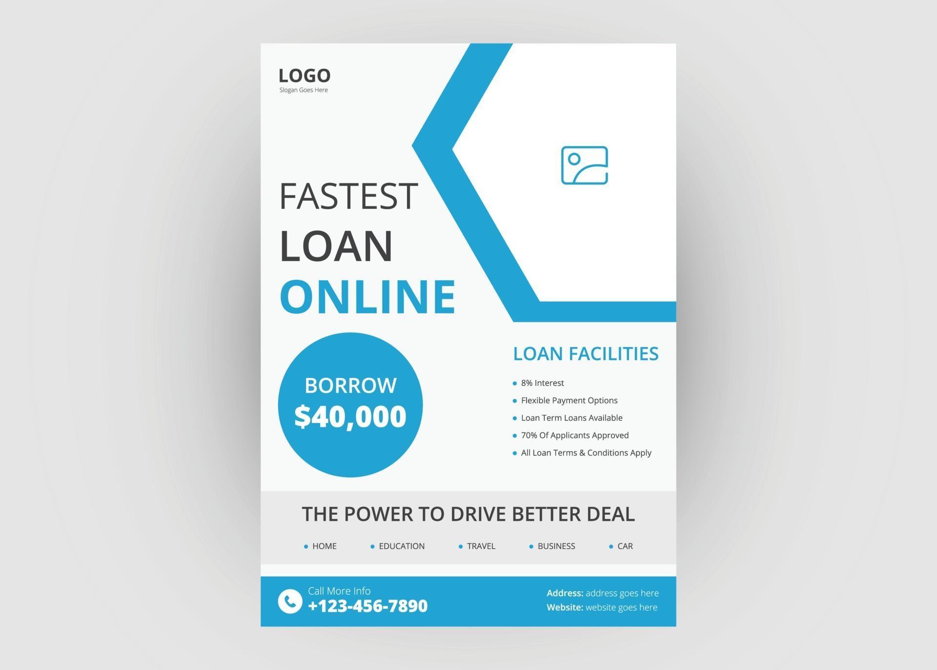 Loan service flyer template 3145444 Vector Art at Vecteezy