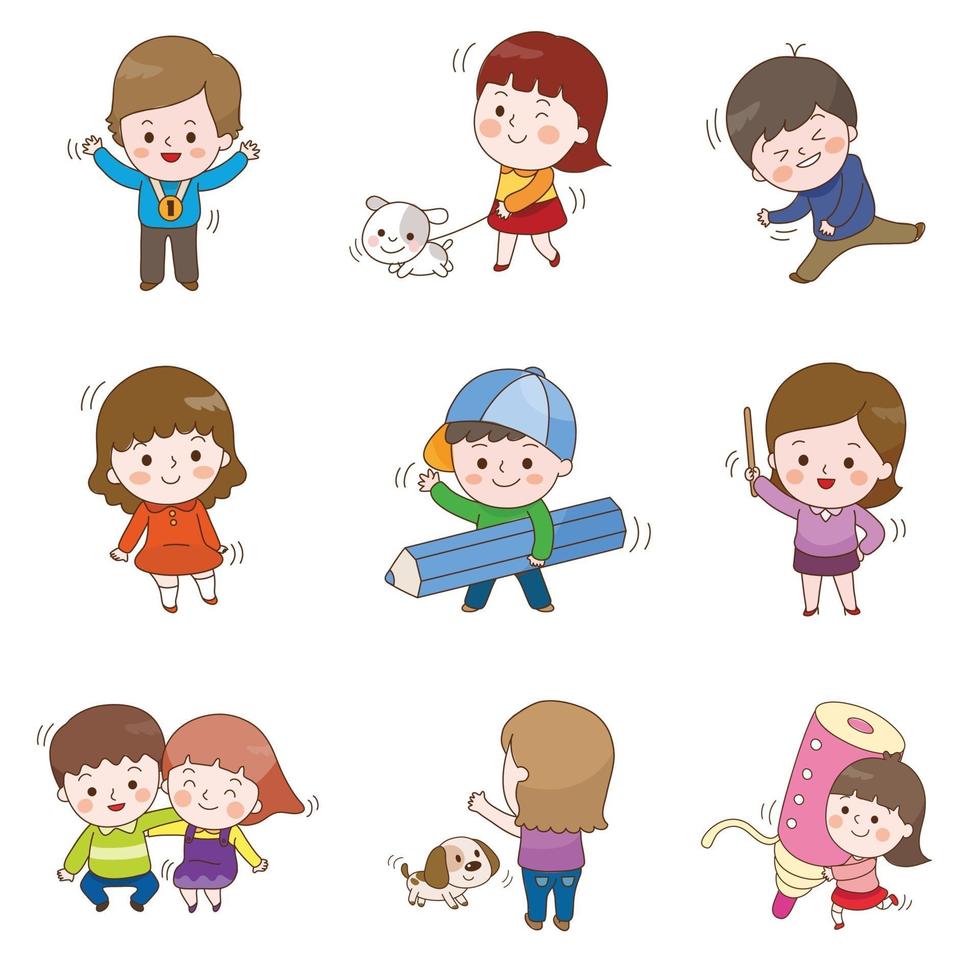 happy kids vector illustration