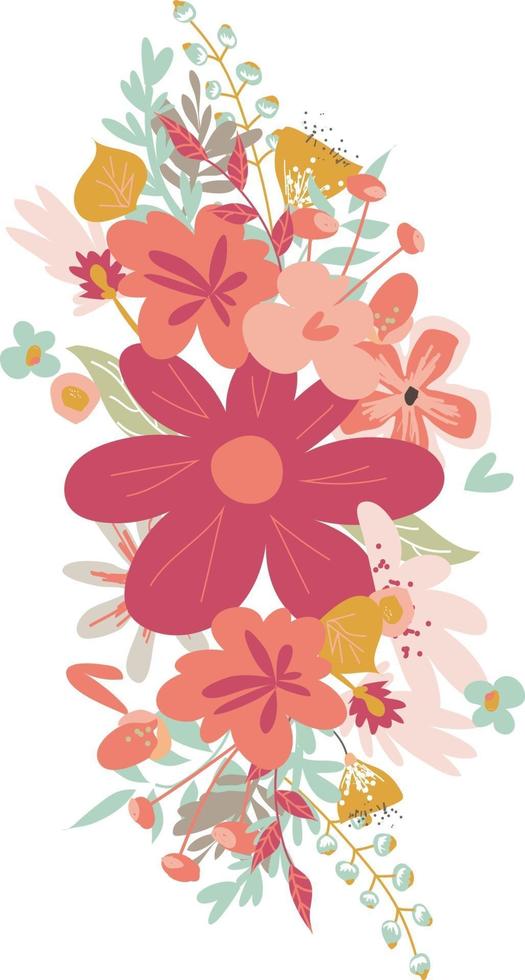 bouquet watercolor vector