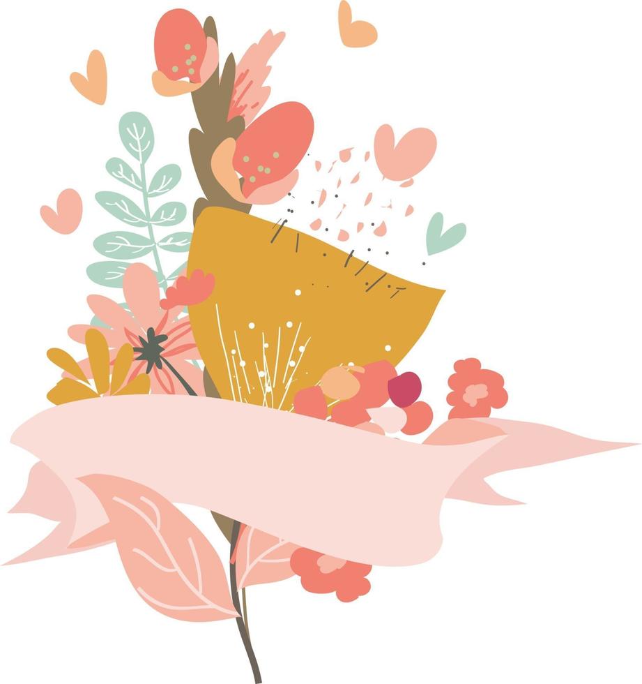 Banner Bouquet watercolor vector