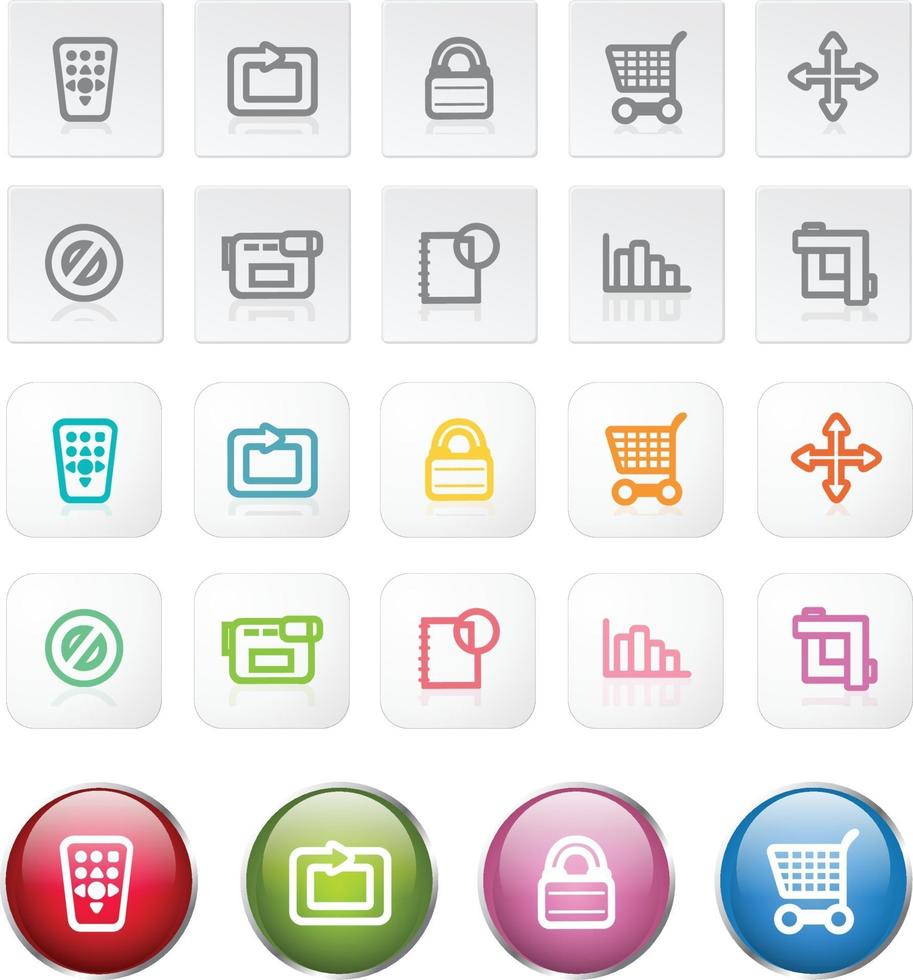 ecomerce and button icon illustration vector