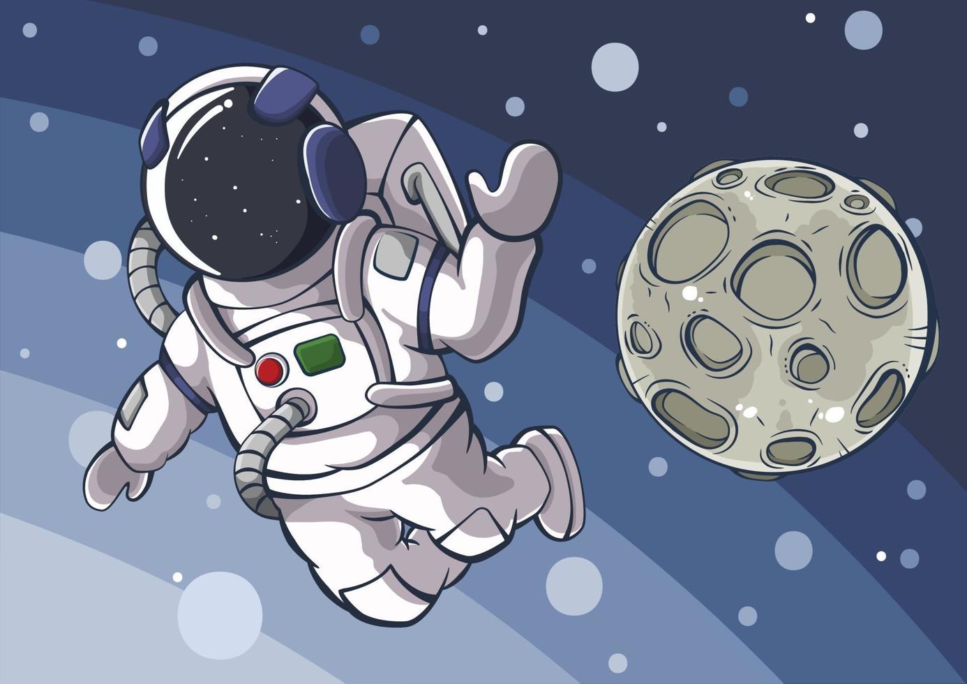 astronauta de dibujos animados y la luna en el espacio 3145784 Vector en  Vecteezy