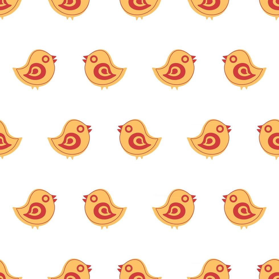 Seamless pattern with cartoon birds vector