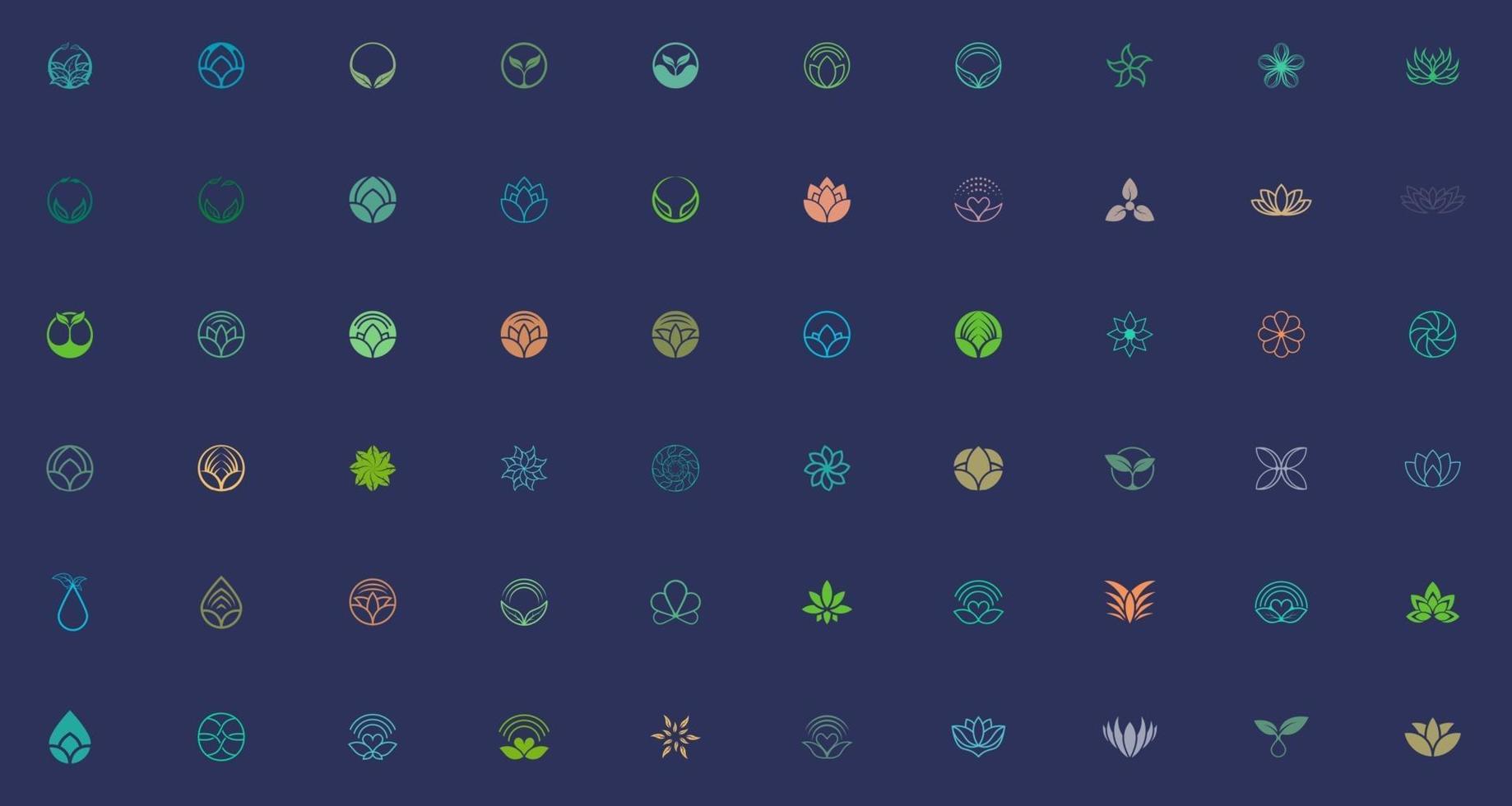 60 abstract floral logo design templates vector