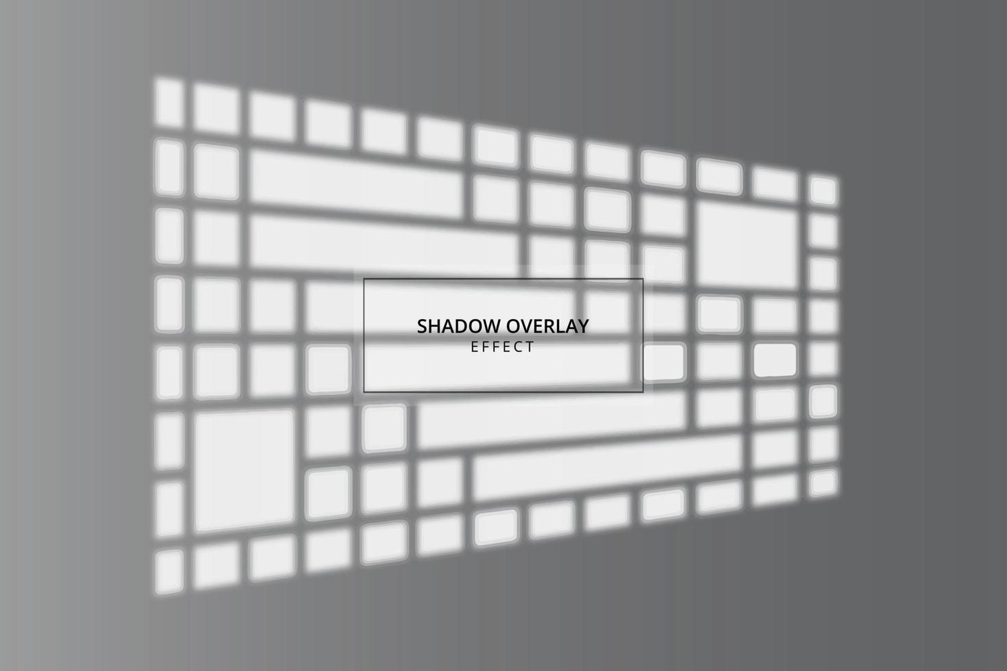 Window shadow overlay effect on gray background vector