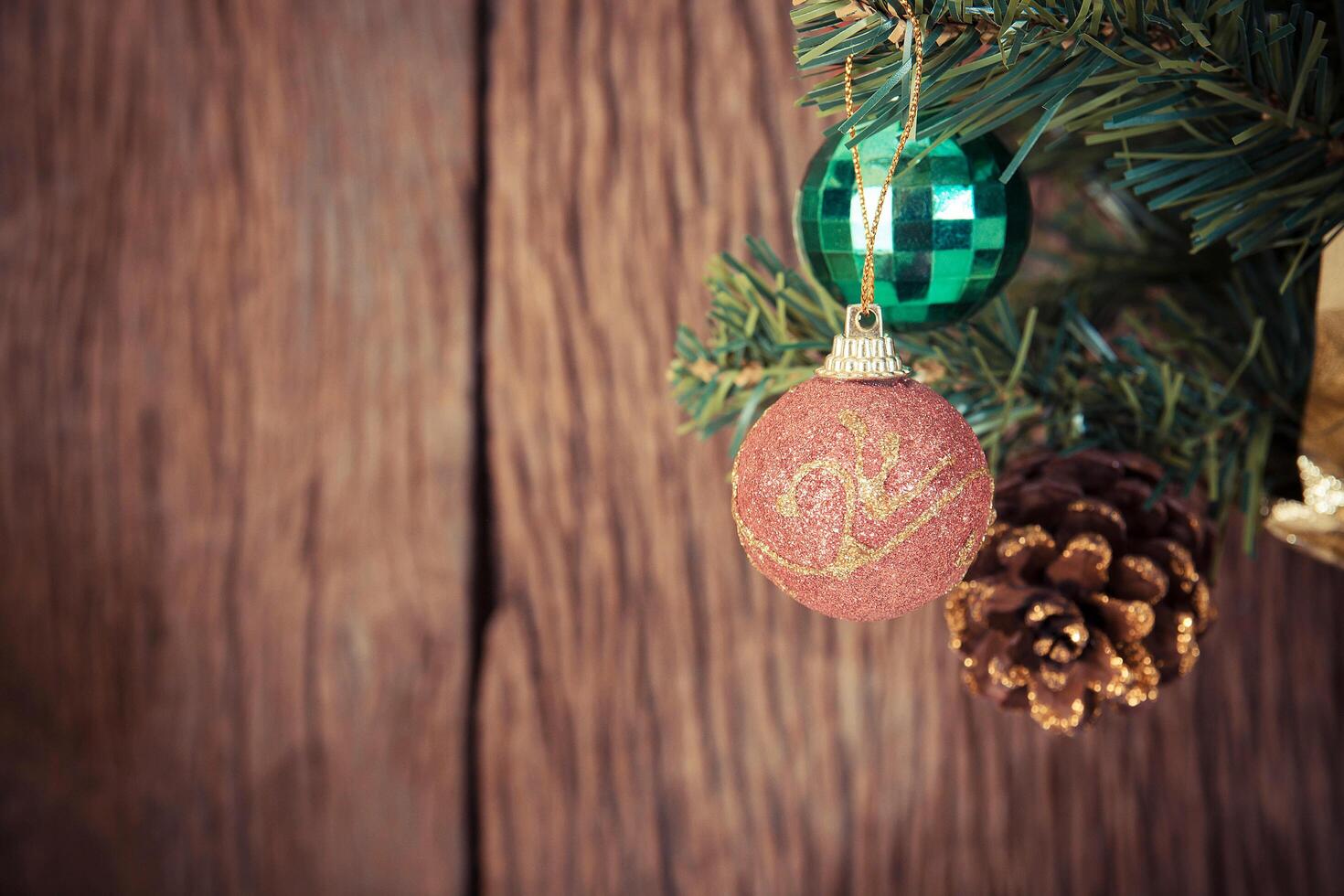 Christmas ornaments on the Christmas tree photo