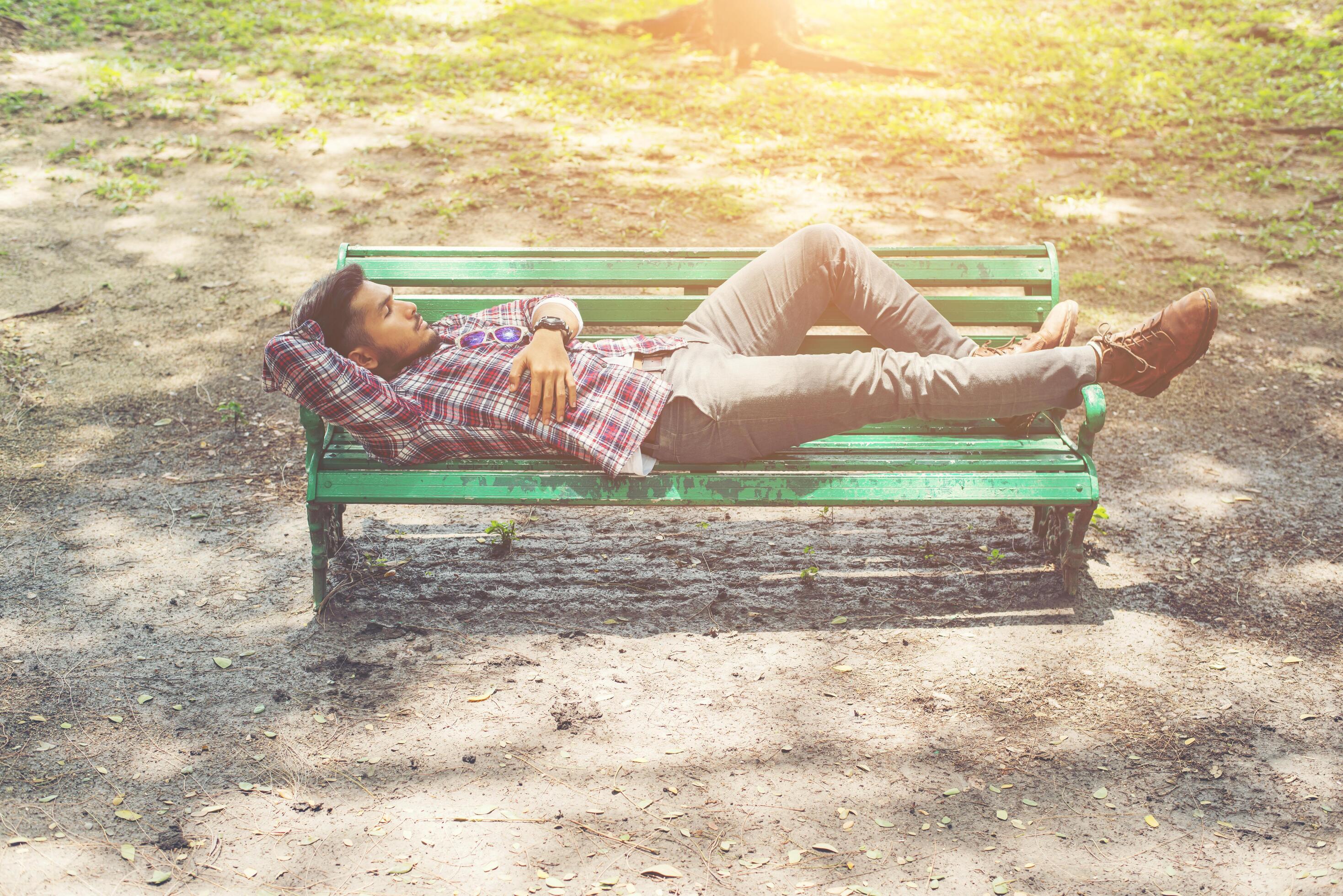 park bench person